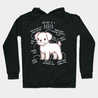 Boxer Dog White Anatomy Hoodie